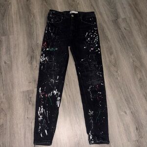 Zara — Black Splatter Women Jeans